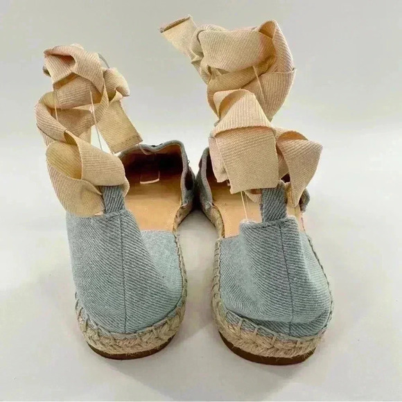 Jessica Simpson Flippo flats size 8.5 38.5 denim floral embroidered espadrilles - Picture 5 of 13